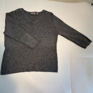 CROFT AND BARROW SWEATER--V NECK--3/4 SLEEVE--XL--EUC